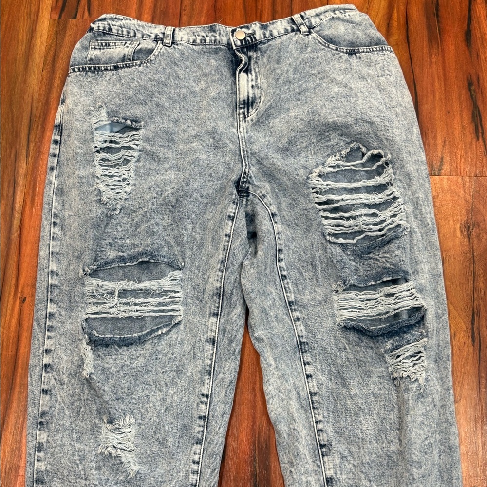 Distressed Acid Wash Jeans
